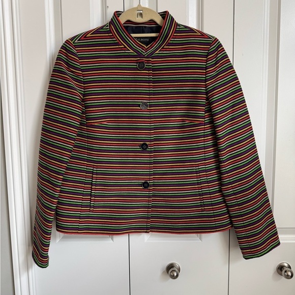 Talbots Colorful Striped Blazer Suit Jacket - Picture 1 of 7